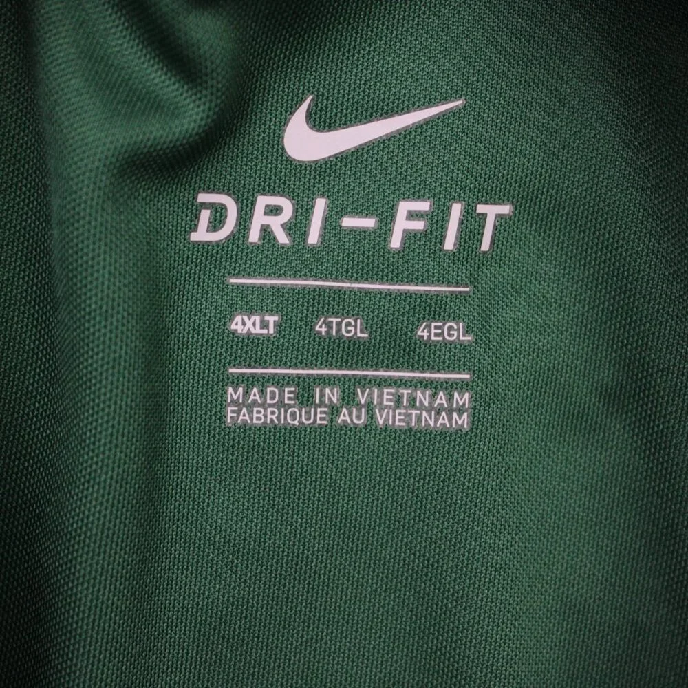 Nike Polo Shirt Mens 4XLT XXXXL-Tall Green Dri-Fit 100% Polyester Short Sleeve - Picture 7 of 13